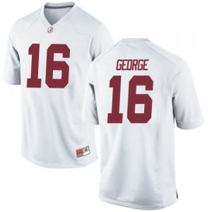Men's Alabama Crimson Tide #16 Jayden George White Replica NCAA College Football Jersey 2403ZNCY3